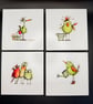 Whimsical "Tatty Bird" Ceramic Coaster Set (Pack of 4) - Image 2