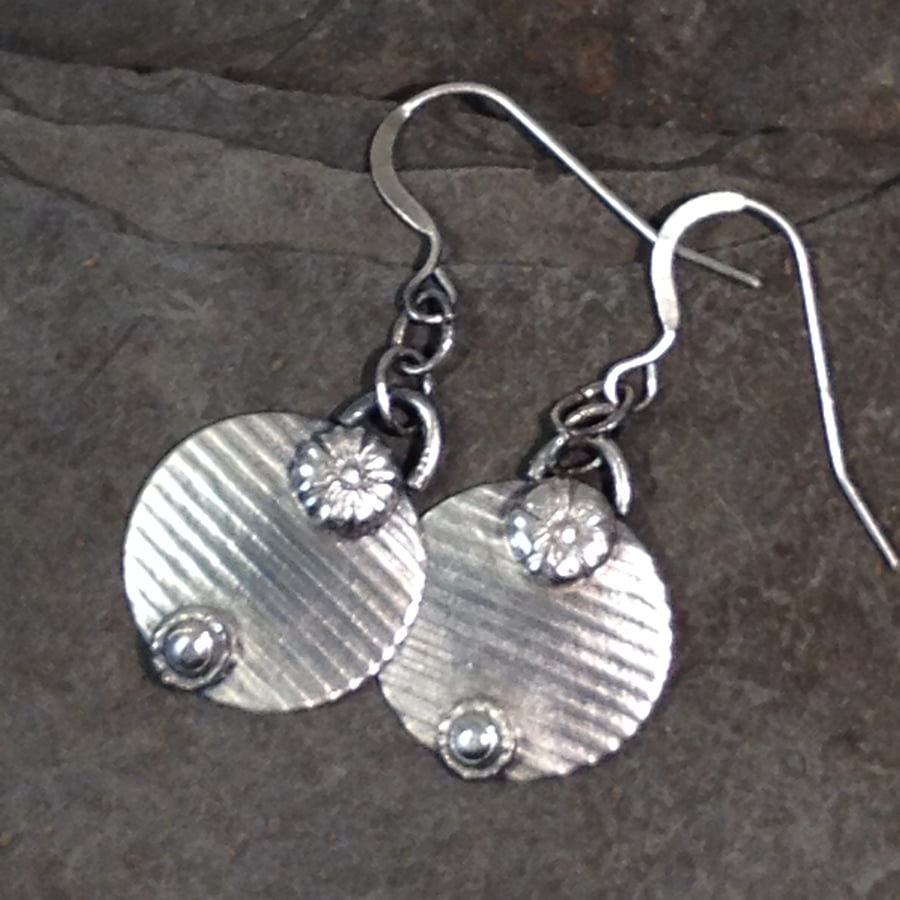 Silver 'shot' earrings