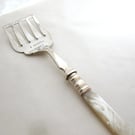 Pastry server, petit four slice, handstamped, a little slice of joy