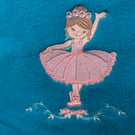 Machine embroidered ballerina cushion
