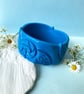 Large Sky Blue Floral Cuff Bangle  - Image 2