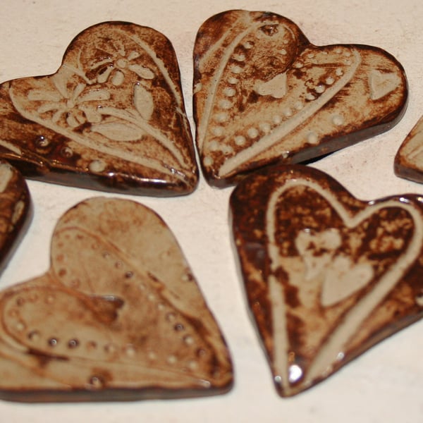 Handmade heart ceramic decoration