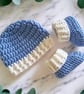 Crochet Newborn Baby Hat and Booties Gift Set - SLIGHT SECONDS 