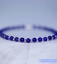Bracelet Lapis lazuli gemstone and sterling silver stretchy handmade - Image 2
