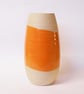Vase Tulip shaped Bright Orange glazed Ceramic.