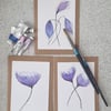 "Twilight Petals" Hand-Painted Watercolour Cards (Set of 3)