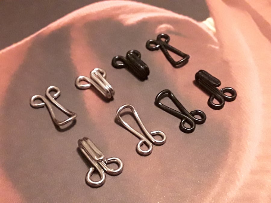 No.9 Hook & Eyes PRYM Silver and Black LAST FEW !