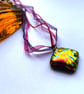 Volcano dichroic glass pendant