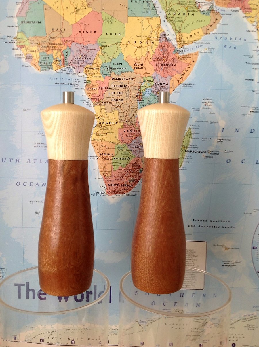 Mahogany & Ash Salt and Pepper Mills