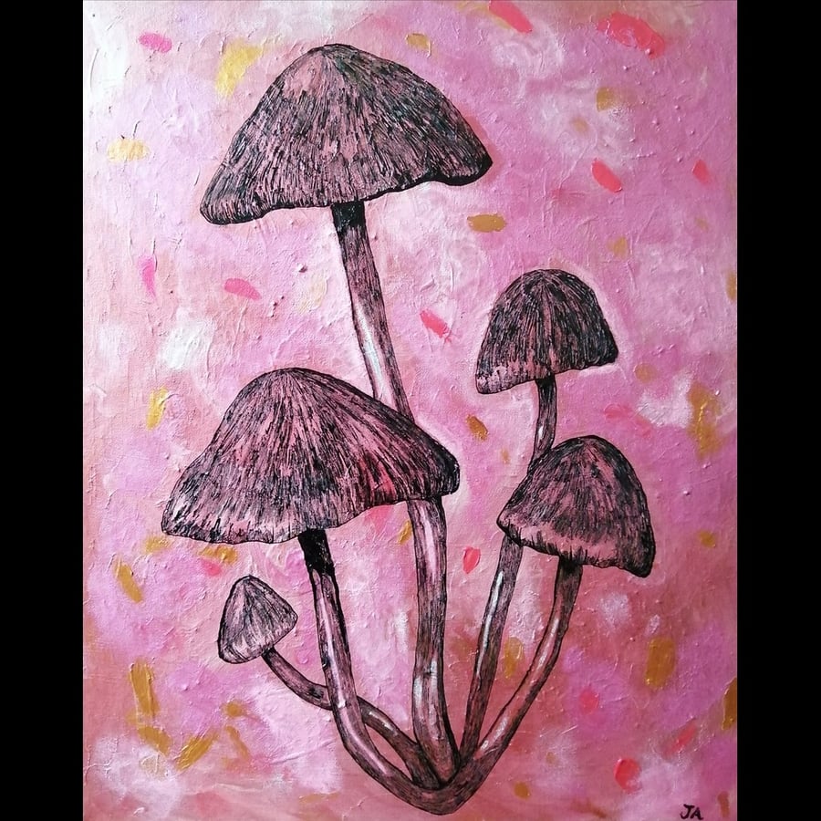 Mushroom Troops (Acrylic Painting) 