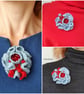 Hand crochet brooch Coral reef jewelry Textile jewelry Crochet art  Unique gift - Image 1