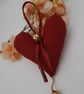 Christmas heart hanger in red with bells, free uk delivery  - Image 2