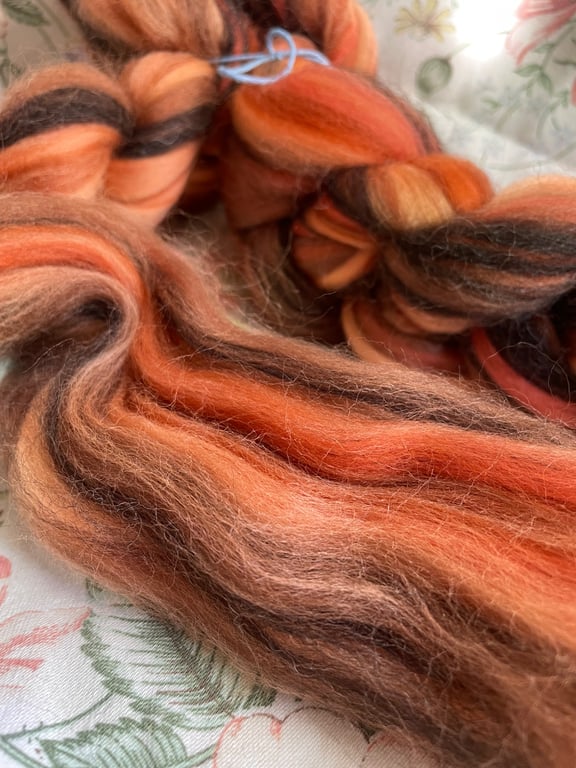 Red Squirrel - 100g Blended, Combed Wool Tops for Spinning or Felting