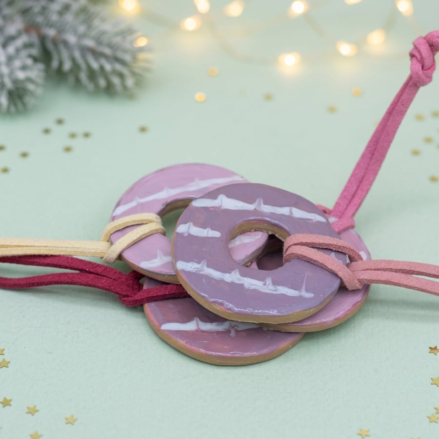 Party Ring Biscuit Decoration, Polymer Clay Christmas Tree Hanger ...