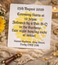 Sunflower Wedding Details Card  Rustic Wedding Reception Information - Image 1