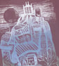 Happenings in Donkey World No.16 one-colour A2 screen-print silver edition - Image 6