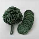 Crochet Spa Set - Bath Puff & Face Scrubbies