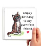 Hand Drawn Cat Birthday Card, Happy Birthday to My Purrfect Friend - Image 5