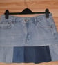 Jean Skirt M Blue Mini Unique Handmade upcycled denim  - Image 4