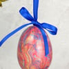 Marbled ceramic Easter egg hanging decoration