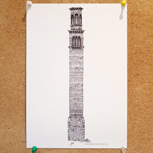 Tower works II - Drawing - Leeds Poster