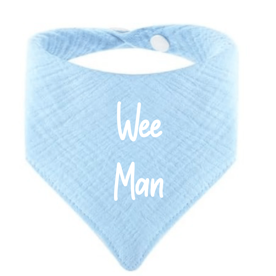 Personalised embroidered muslin bandana dribble bibs