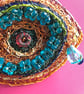 Turquoise Eye shaped recycled brooch - Image 5