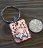 Copper and silver 'cat mum' mixed metal keyring  - Image 4