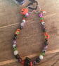 Halloween Crystal Phone Strap with Rainbow Moonstone, Amethyst, Shungite, Golden