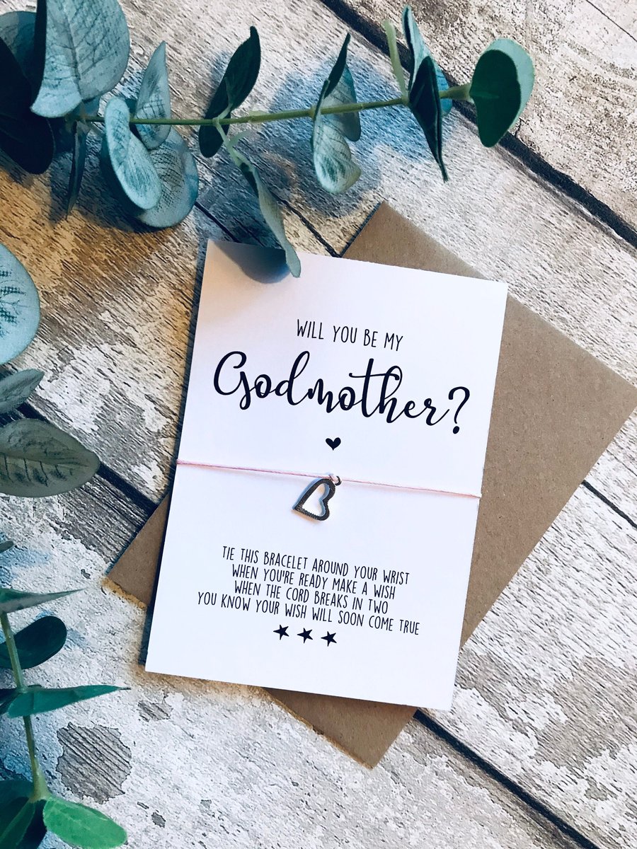 Wish bracelet for Godmother, godmother gift, will you be my godmother