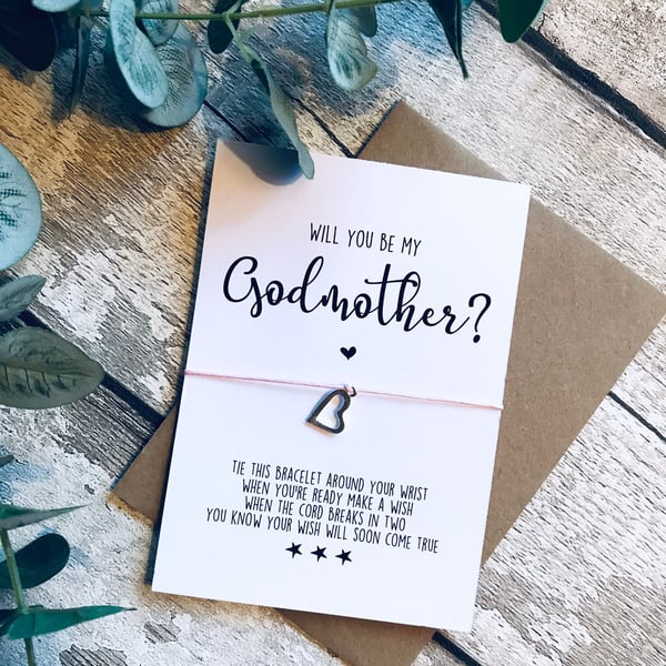 Wish bracelet for Godmother, godmother gift, will you be my godmother
