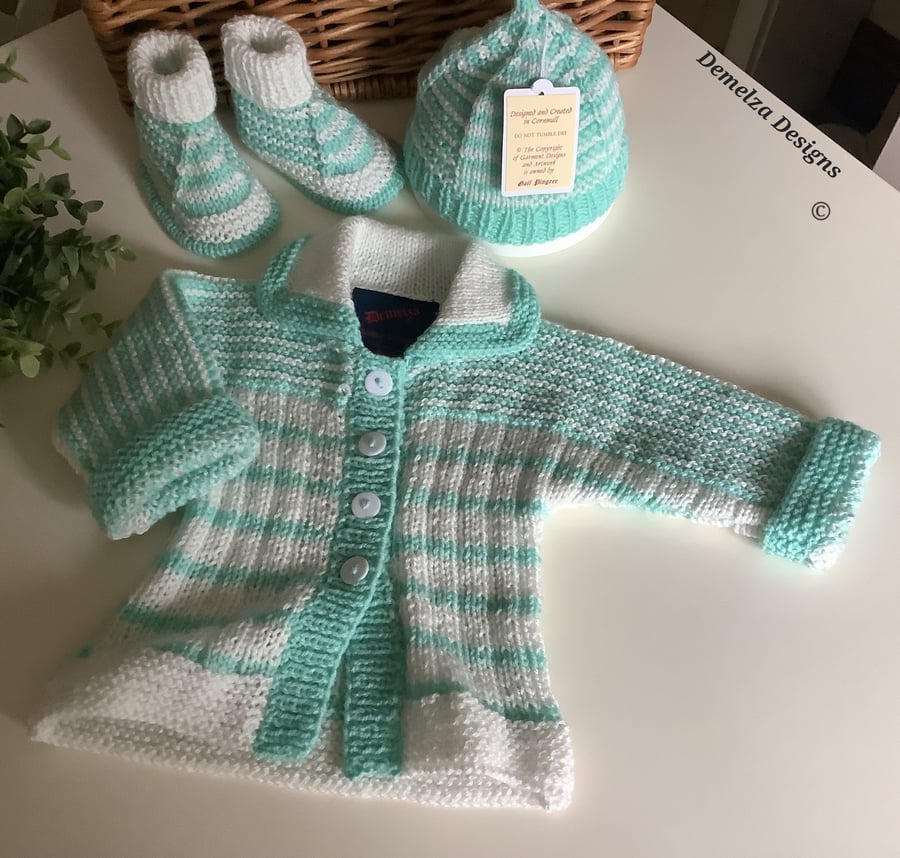 Baby Jacket-Layette Gift Set  Hand Knitted Size 0-3 months plus
