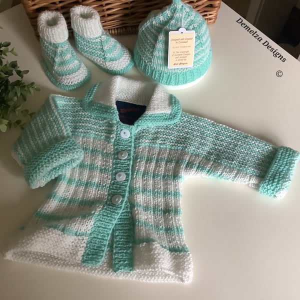 Baby Jacket-Layette Gift Set  Hand Knitted Size 0-3 months plus