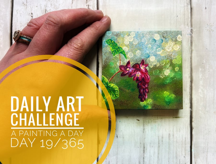 Mini Acrylic painting on canvas, Daily Art Challenge, A Painting a Day 19-365 