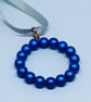 Blue and Pearl Christmas Wreath tree decorations  - Image 3
