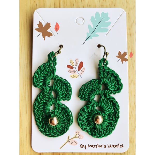 Celtic green earrings