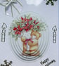 Hand Crafted Decoupage Chistmas Card - Happy Christmas (2298) - Teddy Bear
