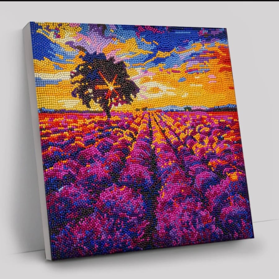 Lavender fields 30x30cm crystal art kit