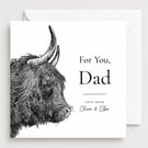 Personalised Highland Cow Father's Day Card