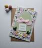 Easter Egg Pale Pink Quilled Flowers Card Size 6" x 4" Happy Easter - Image 1