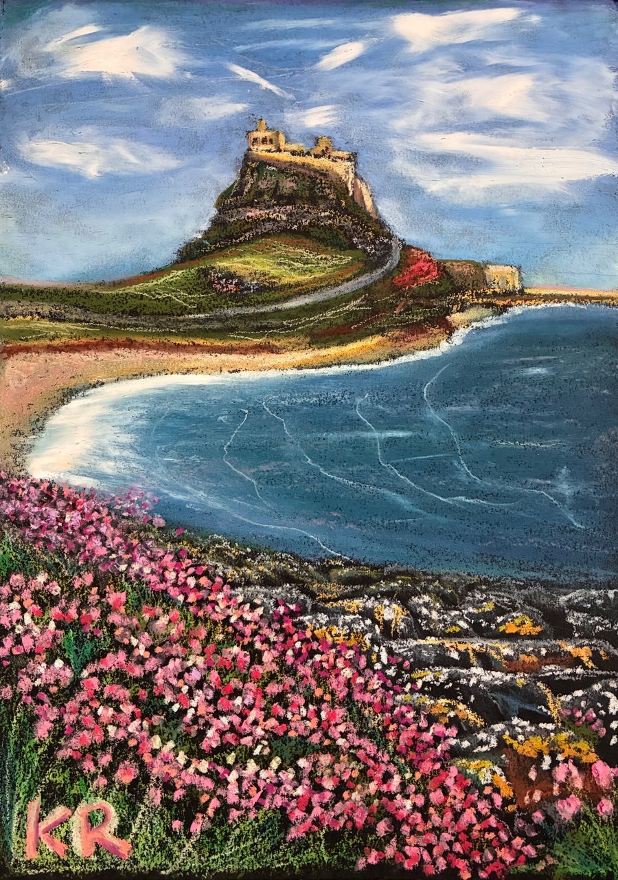 Lindisfarne and Sea Pinks 10x8" print