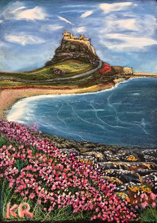 Lindisfarne and Sea Pinks 10x8" print