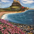 Lindisfarne and Sea Pinks 10x8" print