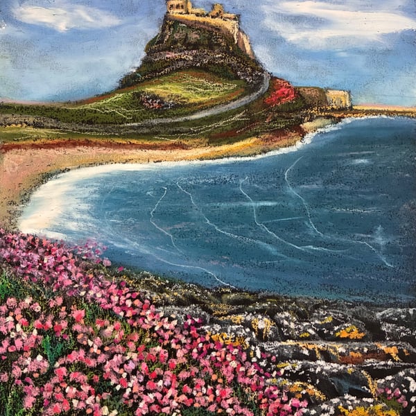Lindisfarne and Sea Pinks 10x8" print