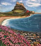 Lindisfarne and Sea Pinks 10x8" print - Image 1