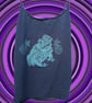 upcycled lino print jester toad vest top sized extra large - Image 1