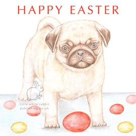 Titus the Pug - Easter Card