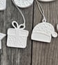 White Ceramic Style Christmas Tree Ornaments Set of 8 - Festive Decor - Image 8