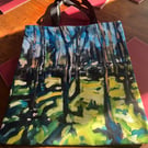 Beautiful colourful Tote  Bag wirth original artwork print  a Spring Copse