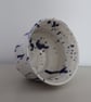 White bowl with blue paint splatter - Image 1